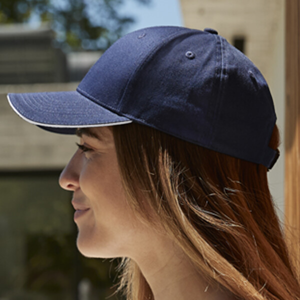 Beechfield EarthAware® Classic Organic Cotton 6 Panel Sandwich Peak Cap Thumbnail
