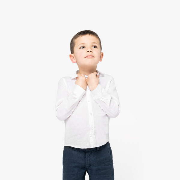 Spasso Kids Long Sleeve Linen Shirt Thumbnail
