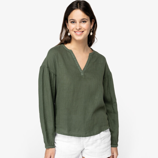 Spasso Ladies Linen Blouse Thumbnail