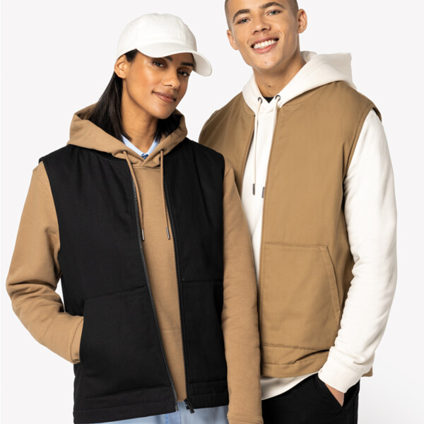 Native Spirit Unisex Twill Bodywarmer with Varsity Collar Thumbnail