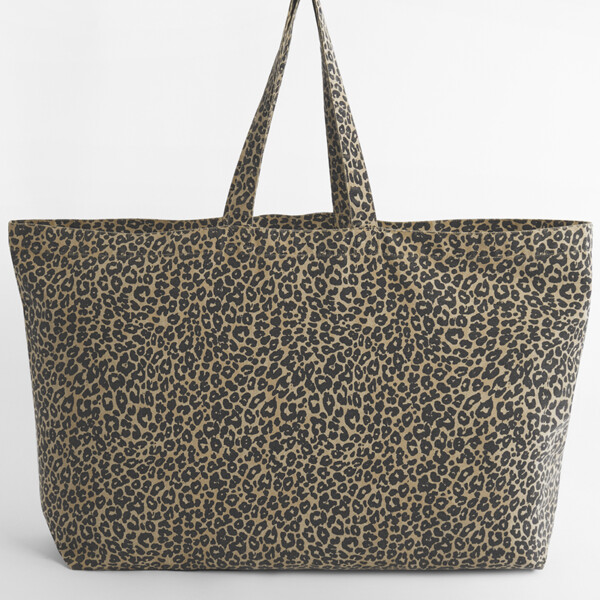 Westford Mill Leopard Print Canvas Oversized Tote Bag Thumbnail