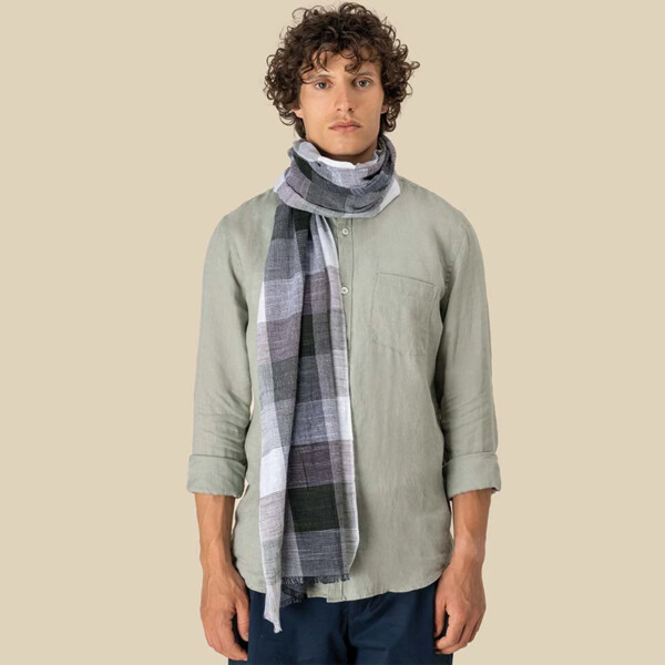 Spasso Greenish Check Scarf Thumbnail