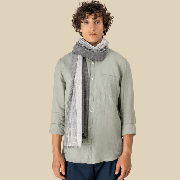 Spasso Urban Grey Striped Scarf Thumbnail