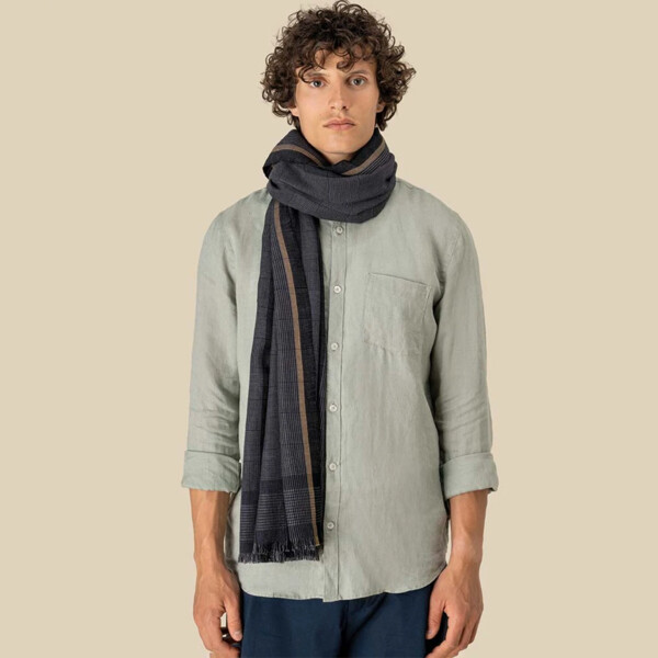Spasso Grey Pixel Check Scarf Thumbnail