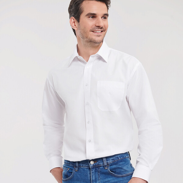Russell Athletic Collection Long Sleeve Easy Care Poplin Shirt Thumbnail