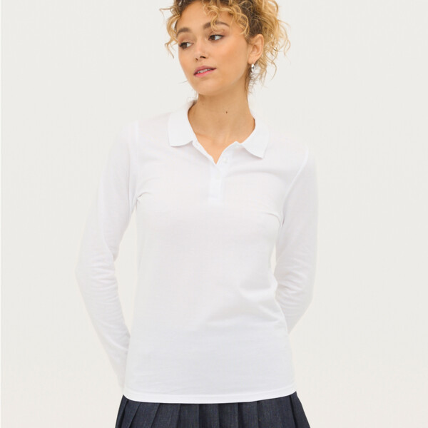 SOL'S Ladies Perfect Long Sleeve Piqué Polo Shirt Thumbnail