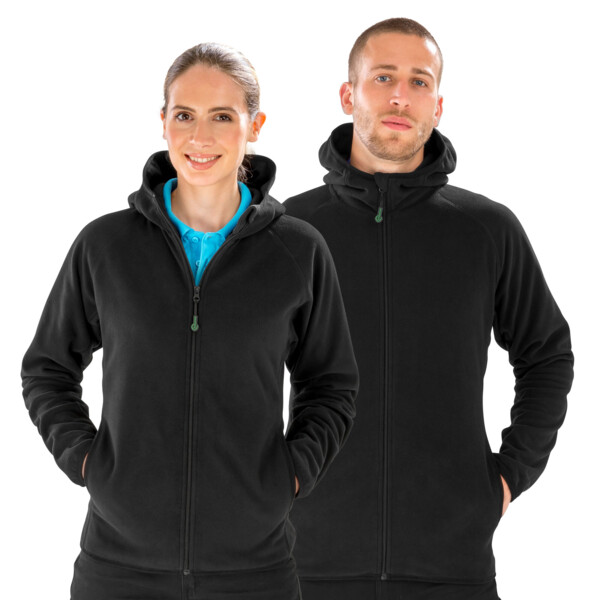 Recycled Unisex Hooded Microfleece Jacket Thumbnail