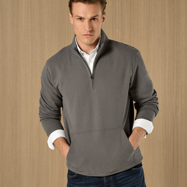 Kustom Kit Regular Fit 1/4 Zip Piqué Sweatshirt Thumbnail